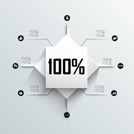 modern info graphic design with percent progress iconのイラスト素材