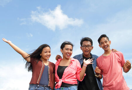 group of happy young people