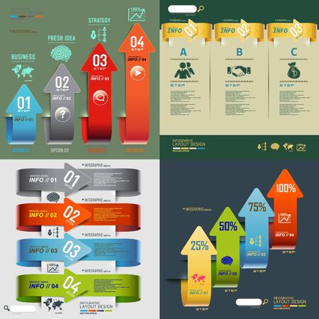minimal info graphics designのイラスト素材