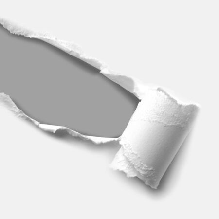 Ripped paper. Close up and grey conceptの写真素材