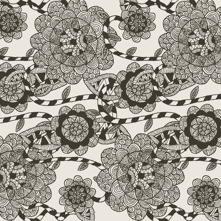 floral background with hand drawn conceptのイラスト素材