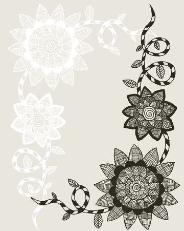 floral background with hand drawn conceptのイラスト素材