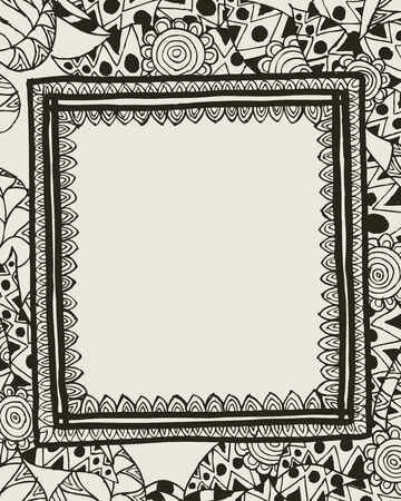 floral background with hand drawn conceptのイラスト素材