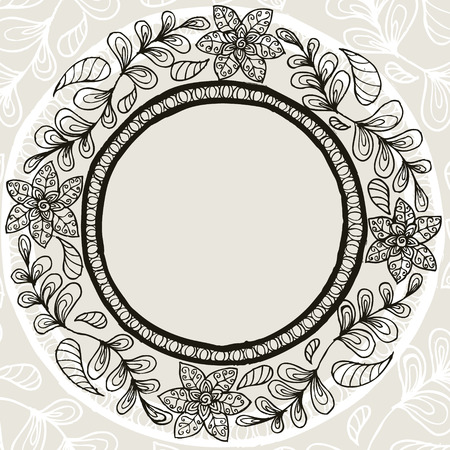 floral background with hand drawn conceptのイラスト素材