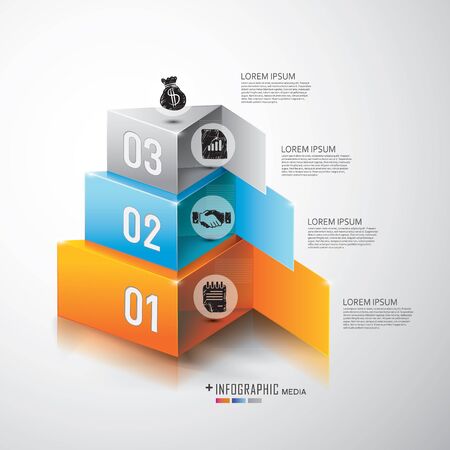 Modern business steps to success charts and graphs optionsのイラスト素材
