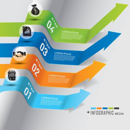 Business finance Info graphics origami style illustrationのイラスト素材