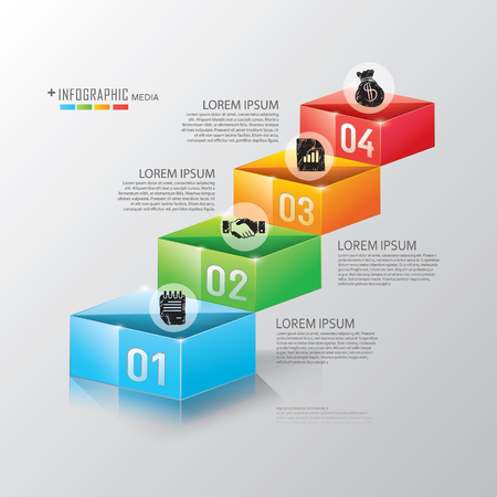 Modern business steps to success charts and graphs optionsのイラスト素材