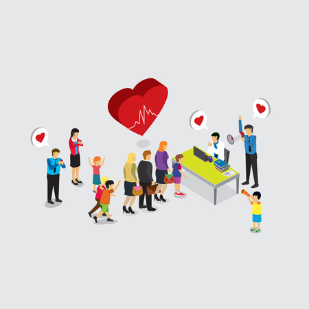 health care with isometric conceptのイラスト素材