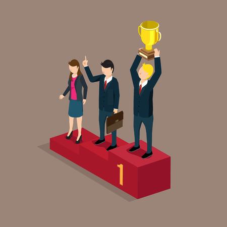 Business award isometric flat conceptのイラスト素材