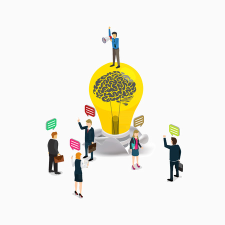business people idea creative isometric conceptのイラスト素材