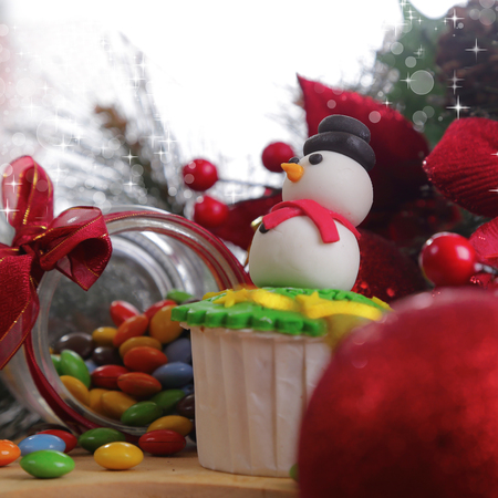 Christmas cupcakeの写真素材