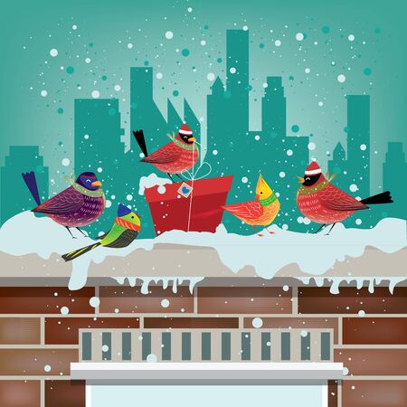 Christmas background in winter seasonのイラスト素材