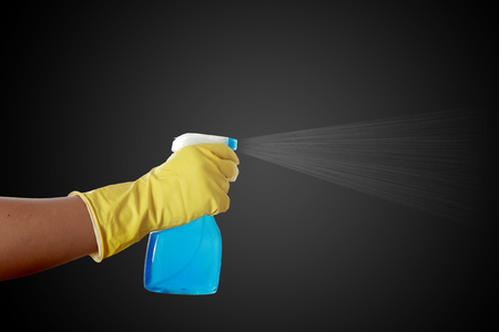 attractive hand holding cleaning productの写真素材