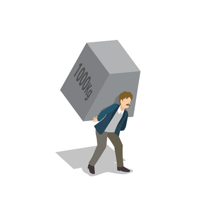 business man have a heavy loadのイラスト素材