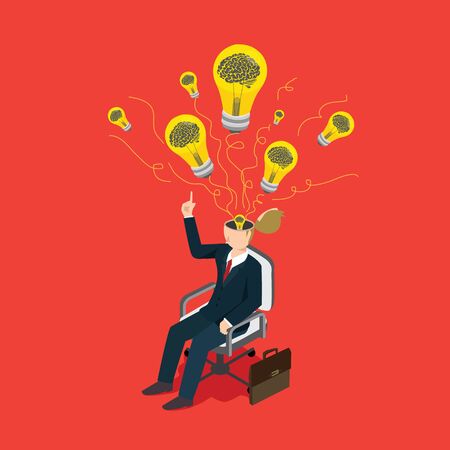 idea creative of business with 3D isometricのイラスト素材