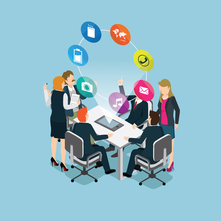 business people meeting for modern technologyのイラスト素材