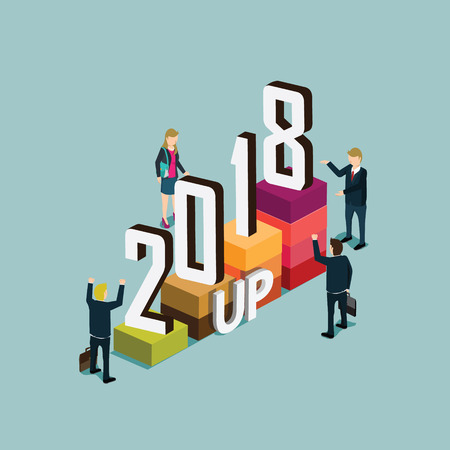 People looking for success next year, business concept illustration.のイラスト素材