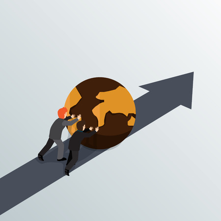 business people bring world into successのイラスト素材