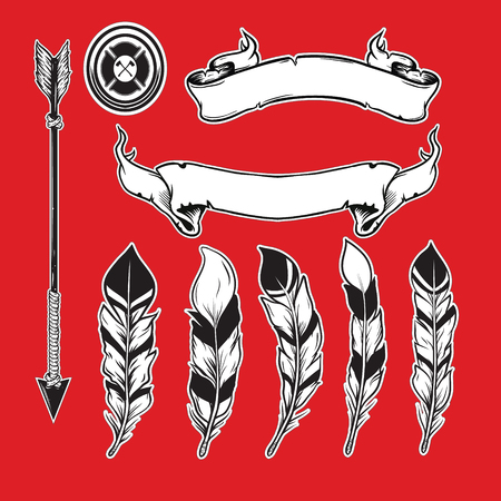 chief classic banner setのイラスト素材