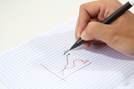 business hand drawing success graph