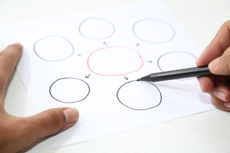 hand pointing business bubble concept