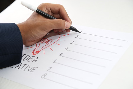 hand drawing paper of business ideaの写真素材