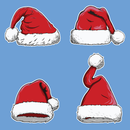 Santa Claus hat setのイラスト素材
