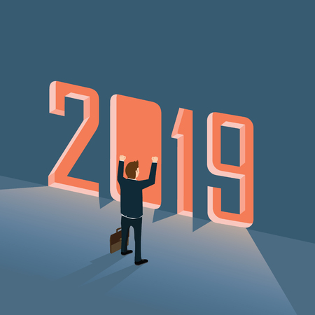 successful businessman in year 2019のイラスト素材
