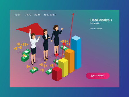 super business women standing with successのイラスト素材