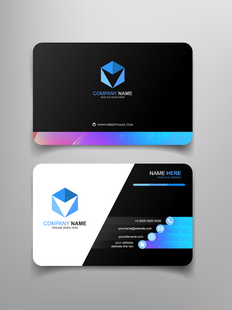 business card template design with abstract frameのイラスト素材