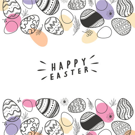 Happy Easter eggsのイラスト素材