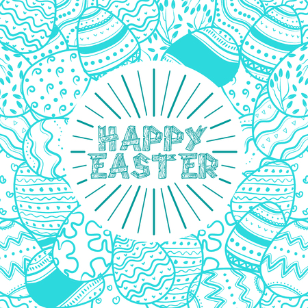 Happy Easter eggsのイラスト素材