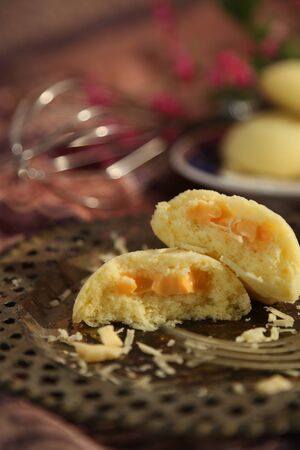 steamed buns filled with cheeseの写真素材