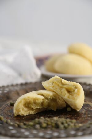 steamed buns filled with green bean pasteの写真素材