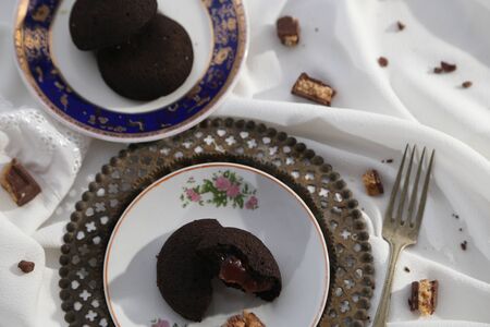 steamed buns filled with chocolateの写真素材