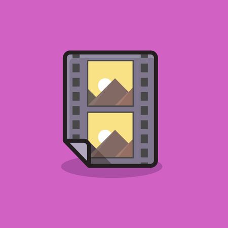 negative film icon with flat design conceptのイラスト素材