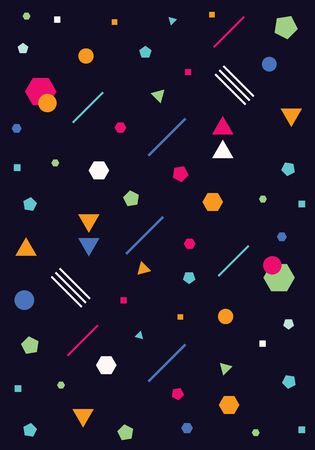 geometric pattern with full color outlineのイラスト素材
