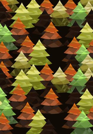 Colorful summer with spruce trees patternのイラスト素材