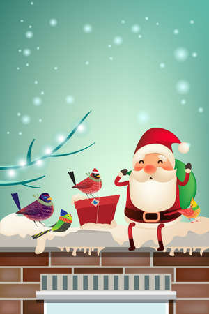 December holiday with Happy Christmasのイラスト素材