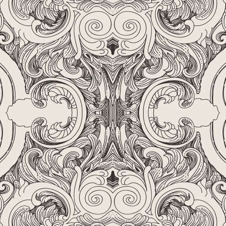 vintage flora ornament pattern designのイラスト素材