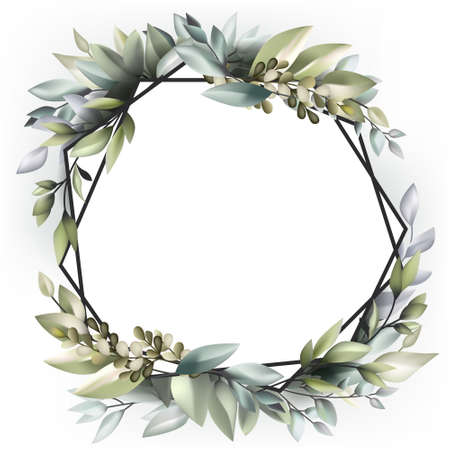 Wedding decoration wreath with nature plantのイラスト素材