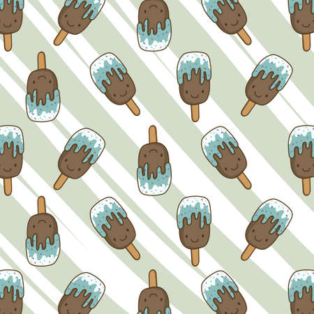 summer ice cream pattern backgroundのイラスト素材