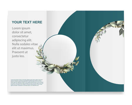 flyer template with summer plant designのイラスト素材