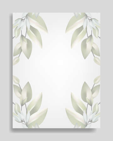 Wedding card with flora frameのイラスト素材