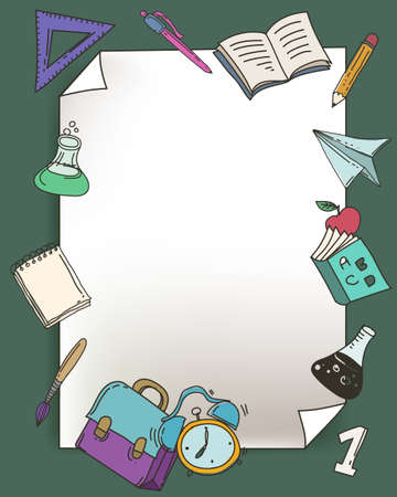 stationery kit icon with a paperのイラスト素材