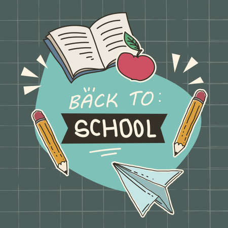 back to school banner templateのイラスト素材