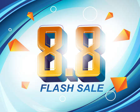 Flash Sale banner background template for 8.8 sale event