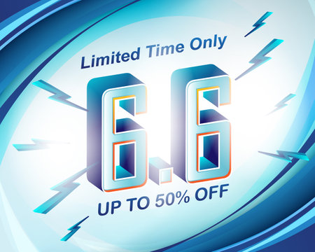 Flash Sale banner background template for 6.6 sale eventのイラスト素材