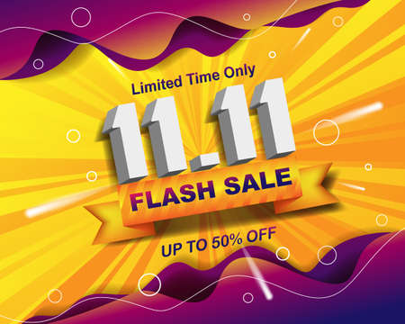 Flash Sale banner background template for 11.11 sale event