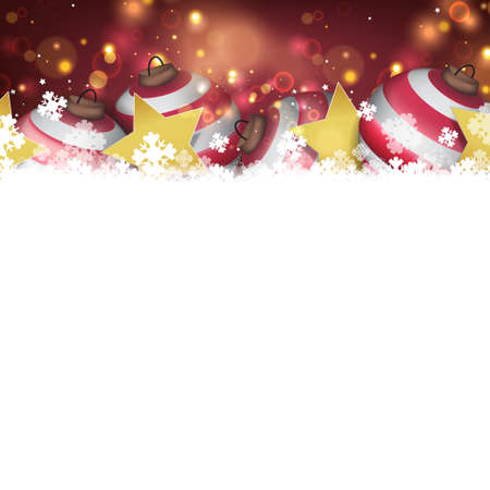 Christmas Background with blank paper. Christmas balls and abstract lightのイラスト素材